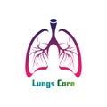 Lungs Organ medical clinic health logo design template