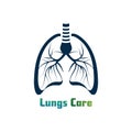 Lungs Organ medical clinic health logo design template