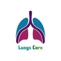 Lungs Organ medical clinic health logo design template