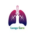 Lungs Organ medical clinic health logo design template