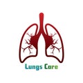 Lungs Organ medical clinic health logo design template