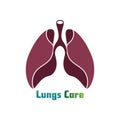 Lungs Organ medical clinic health logo design template