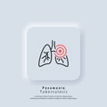 Lungs. Pneumonia icon. Asthma or tuberculosis. Inflammatory in lungs. Vector. UI icon. Neumorphic UI UX white user interface web