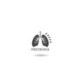Lungs pneumonia icon with shadow