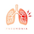 Lungs pneumonia vector icon