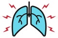 Lungs sickness icon. Respiratory disease. Pneumonia symbol