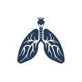Lungs silhouette flat icon. The internal organs of man.