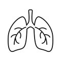 Lungs simple line icon Royalty Free Stock Photo