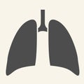 Lungs solid icon. Human internal organ glyph style pictogram on white background. Respiratory lung health for mobile