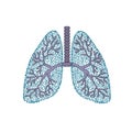 Lungs. The structure of the human lung. Vector illustration on isolated background