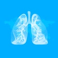 Lungs symbol. Breathing. Lunge exercise. Lung cancer asthma, tuberculosis, pneumonia. Respiratory system. World Tuberculosis Day