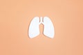 Lungs symbol on yellow background. World Tuberculosis Day