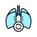 lungs transplant color icon vector illustration