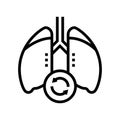 lungs transplant line icon vector illustration
