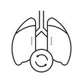 lungs transplant line icon vector illustration