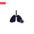 Lungs and virus icon Vector Royalty Free Stock Photo