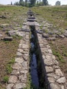 LUNI, MASSA CARRARA, ITALY Ã¢â¬â JUNE 2, 2019: Archaeological remains from Ancient Rome at Luni. Aka Portus Lunae. Old