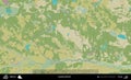 Luniniec District outlined, Belarus. Topographic Humanitarian Royalty Free Stock Photo