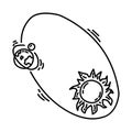 Lunisolar Calendar Icon. Doodle Hand Drawn or Outline Icon Style Royalty Free Stock Photo