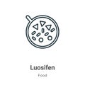 Luosifen outline vector icon. Thin line black luosifen icon, flat vector simple element illustration from editable food concept