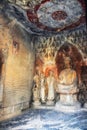 Carved Buddha images at Longmen Caves, Dragon Gate Grottoes, dat Royalty Free Stock Photo