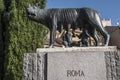 Lupa Capitolina statue at the foot of Aqueduct of Segovia