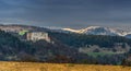 Lupciansky Castle, Slovenska Lupca near Banska Bystrica, in the background the Velka Fatra Royalty Free Stock Photo