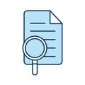 Lupe with document line and fill style icon vector design