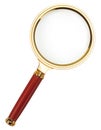 Lupe. Magnifying Glass on white.