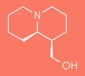 lupinine lupin alkaloid molecule. Skeletal formula.