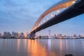 Lupu bridge in nightfall Royalty Free Stock Photo