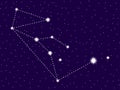 Lupus constellation. Starry night sky. Space objects, galaxy. Vector