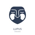 Lupus erythematosus icon. Trendy flat vector Lupus erythematosus icon on white background from Diseases collection Royalty Free Stock Photo