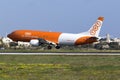 Luqa, Malta 12 January 2016: Cargo 737 on finals. Royalty Free Stock Photo