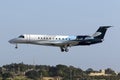 Luqa, Malta 12 January 2016: Embraer on finals. Royalty Free Stock Photo