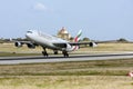 Luqa, Malta 26 January 2013: Emirates Emirates Airbus A340-313 takes off runway 31. Royalty Free Stock Photo