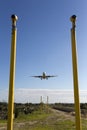 Luqa, Malta 9 January 2015: Emirates A330 landing in the afternoon. Royalty Free Stock Photo