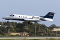 Luqa, Malta 12 January 2016: Learjet on finals. Royalty Free Stock Photo