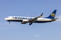 Ryanair 737 Max in blue sky