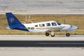 Luqa, Malta 30 June 2015: Piper Seneca on the runway. Royalty Free Stock Photo