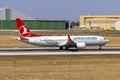 Turkish Airlines 737 MAX 8 taking off Royalty Free Stock Photo