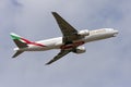 Luqa, Malta 2 March 2013: Emirates Boeing 777-21H/ER takes off.