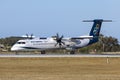 Greek turboprop airliner ready for take off. Royalty Free Stock Photo