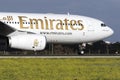 Luqa, Malta - 28 November 2015: Emirates A330. Royalty Free Stock Photo