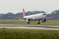 Airbus A321, seconds before touch down Royalty Free Stock Photo