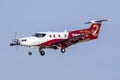 Single Turboprop Pilatus on finals Royalty Free Stock Photo