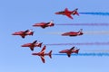 LUQA, MALTA 28 September 2014: Red Arrows at Malta International Airshow 2014