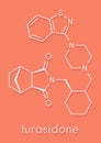 Lurasidone atypical antipsychotic drug molecule. Skeletal formula.