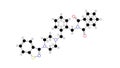 lurasidone molecule, structural chemical formula, ball-and-stick model, isolated image antipsychotic medication