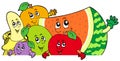 Lurking cartoon fruits